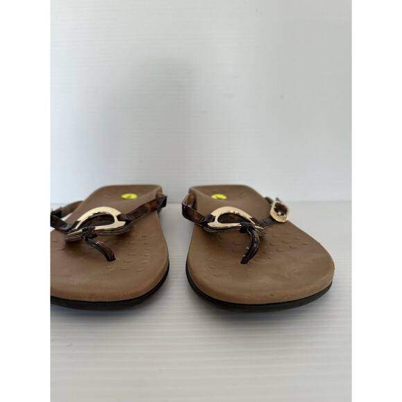 Vionic 340 Karina Flip Flops Size 9 Orthopedic Orthoheel Thong Sandals Buckle - Picture 4 of 8